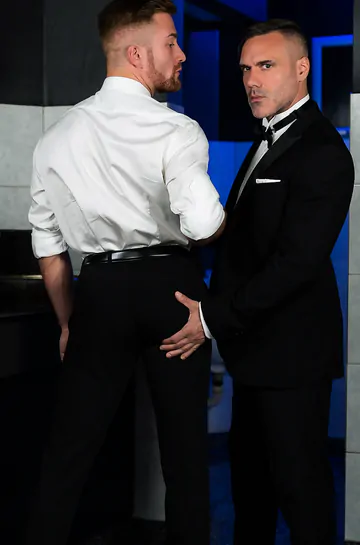 Bathroom attendant getting a facial