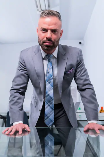 Men in suits having gay sex