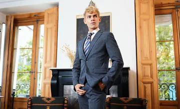 Boy in a suit fucks himself