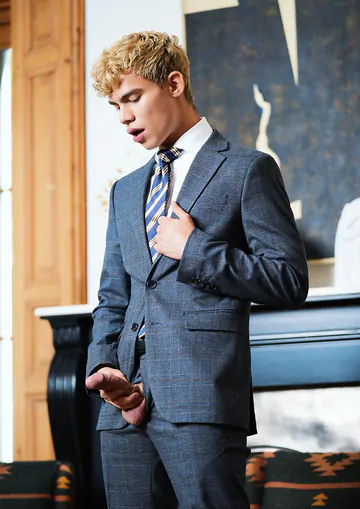 Boy in a suit fucks himself