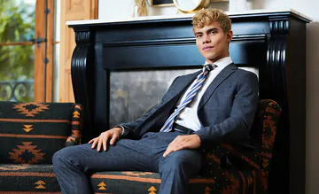 Boy in a suit fucks himself