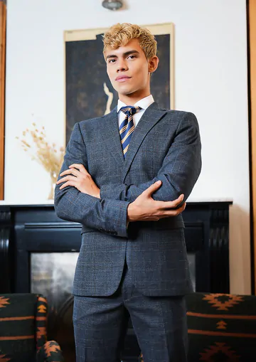 Boy in a suit fucks himself