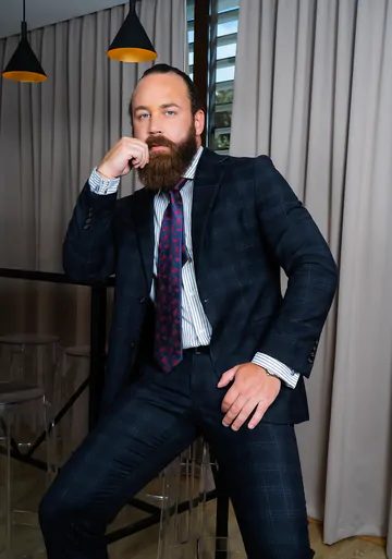 Bearded man getting boned