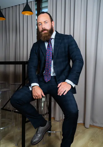 Bearded man getting boned