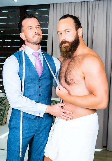 Bearded man getting boned