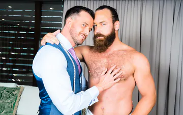 Bearded man getting boned