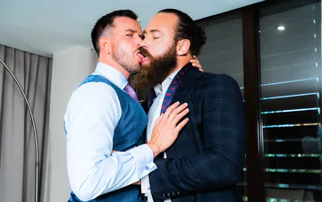 Bearded man getting boned