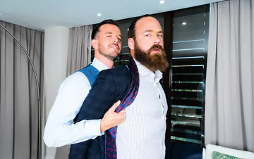 Bearded man getting boned