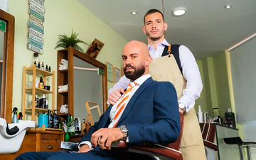 Gays fucking in the barber shop