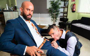 Gays fucking in the barber shop