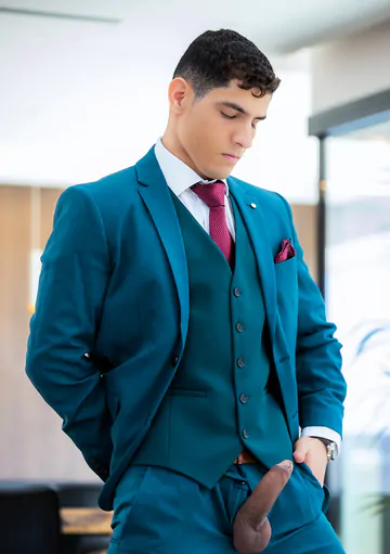 Well dressed guys having sex