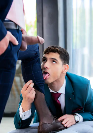 Well dressed guys having sex