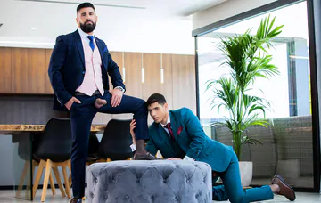 Well dressed guys having sex