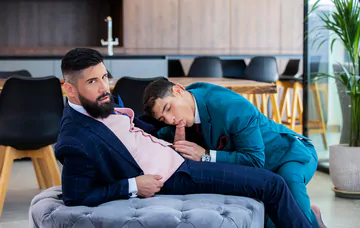 Well dressed guys having sex