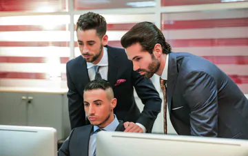 Business men having gay sex