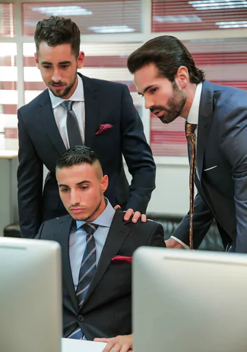 Business men having gay sex