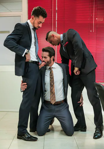 Business men having gay sex