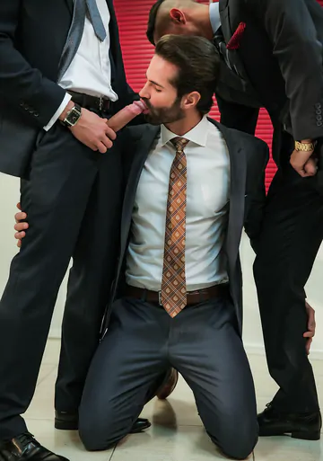 Business men having gay sex