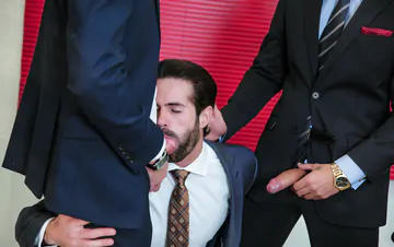 Business men having gay sex