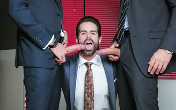 Business men having gay sex