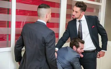 Business men having gay sex