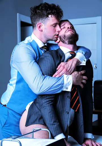 Men having sex at the office