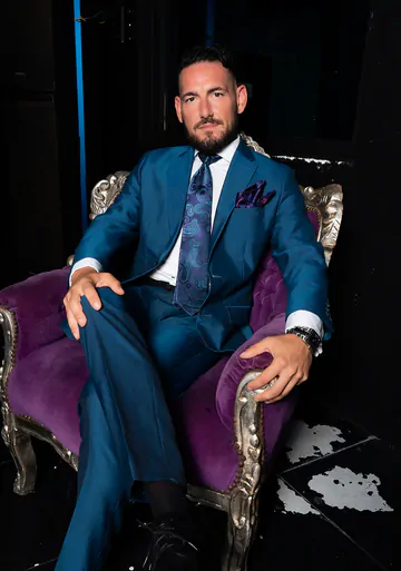 Men in blue suits getting naughty