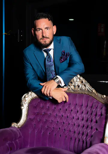 Men in blue suits getting naughty