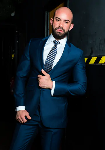 Bald hunk gets rimmed and fucked