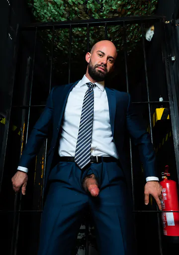 Bald hunk gets rimmed and fucked