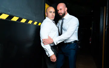 Bald hunk gets rimmed and fucked