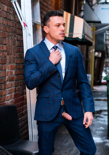 Men having sex in an alley