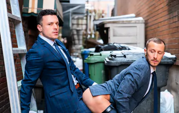 Men having sex in an alley