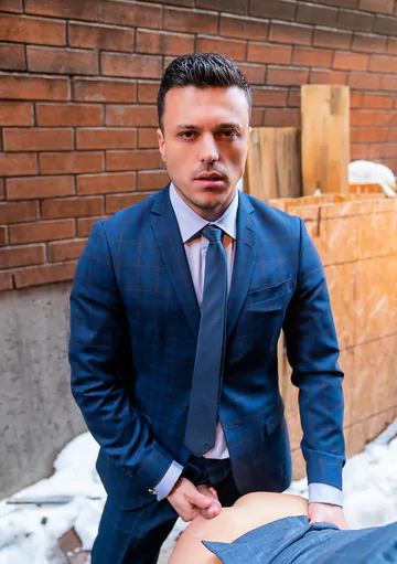 Men having sex in an alley