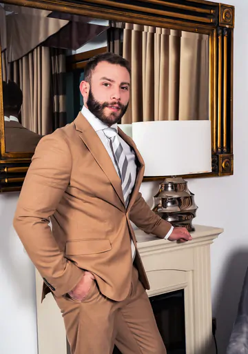 Bearded guys in suits fucking