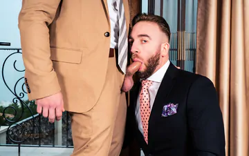 Bearded guys in suits fucking