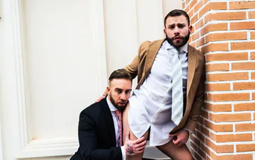 Bearded guys in suits fucking