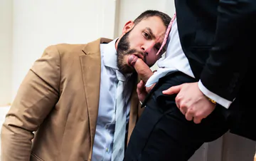 Bearded guys in suits fucking