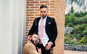 Bearded guys in suits fucking