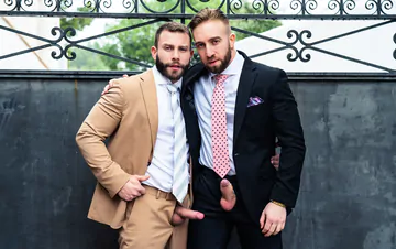 Bearded guys in suits fucking