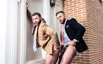 Bearded guys in suits fucking