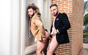Bearded guys in suits fucking