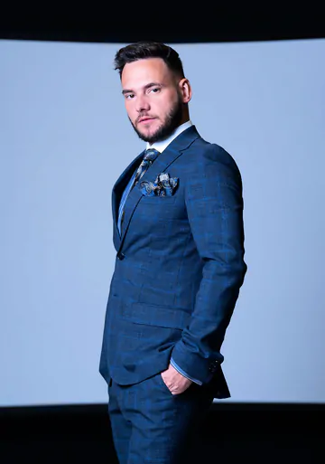 Bearded man gets a facial