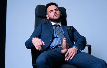 Bearded man gets a facial