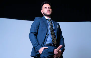 Bearded man gets a facial