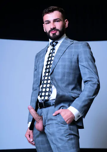 Bearded man gets a facial