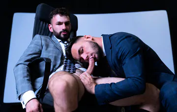 Bearded man gets a facial