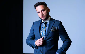 Bearded man gets a facial