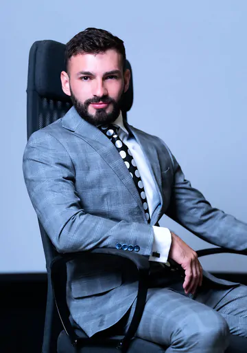 Bearded man gets a facial