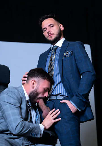 Bearded man gets a facial